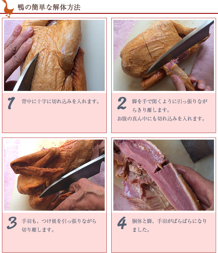 青森県産鴨フュメ・ド・カナール(1羽燻製) 鴨の簡単な捌き方1