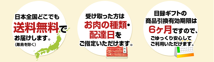 送料無料・お肉の種類と配達日を選択可能・商品引換有効期限は６ヶ月