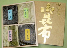 おぼろ昆布 白とろろ、黒おぼろ、塩吹き昆布等４種詰合せ