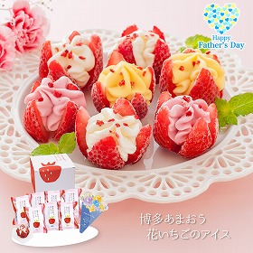 【父の日2025】博多あまおう 花いちごのアイス F-A-D7R スイーツ アイスクリーム【送料込み】【二重包装不可】【お届け不可地域：離島不可】