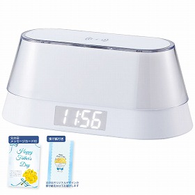【父の日2025】ワイヤレススピーカー・ワイヤレス充電クロック ナイトライト付 6194 4998-489【送料込み】【二重包装不可】【お届け不可地域：北海道・沖縄・離島】【お届け日時指定不可】