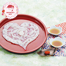 【母の日2026】山口県萩産活〆まふく刺身ハート盛り ２人前 26母VT 1853-494 フグ ふぐ【送料込み】【二重包装不可】【お届け不可地域：北海道・沖縄・離島】【お届け日時指定不可】