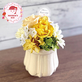 【母の日2026】プリザーブドフラワーアレンジメント パルフェ イエロー HB34830 1853-696 花【送料込み】【二重包装不可】【お届け不可地域：北海道・沖縄・離島】【お届け日時指定不可】