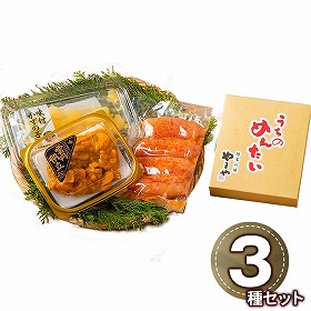 小川うに うにほたて醤油入・やまや明太子・数の子詰合せ 4935-35 1894-503 海鮮惣菜【送料込み】【二重包装不可】【お届け不可地域：北海道・沖縄・離島】