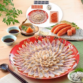 関とら本店 ふくたたき刺身と辛子明太子詰合せ 魚介 フグ【送料込み】【二重包装不可】【お届け不可地域：離島】