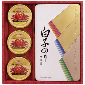 白子のり のり・かに缶詰合せ SN-300 1248-059 海苔 惣菜 セット【送料込み】【お届け不可地域：北海道・沖縄・離島】
