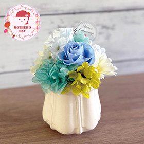 【母の日2026】プリザーブドフラワーアレンジメント パルフェ ブルー HB34850 1853-709 花【送料込み】【二重包装不可】【お届け不可地域：北海道・沖縄・離島】【お届け日時指定不可】