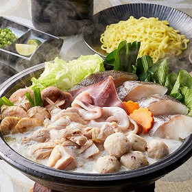 北海道産鶏もも肉と魚介を使った 鶏白湯鍋セット 0080721 1896-987 惣菜 鍋セット【送料込み】【二重包装不可】【お届け不可地域：北海道・沖縄・離島】