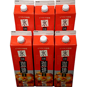 佐賀県名産品 いづみや珈琲　氷DE珈琲リキッドコーヒー1000ｍｌ無糖６本入り【送料込み】