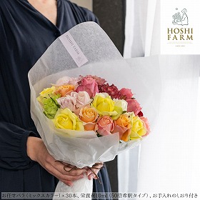 ホシファーム フレッシュブーケ カラフル 30本 花束 バラ【送料込み】【二重包装不可】【お届け不可地域:離島】
