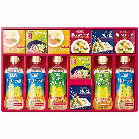 バラエティ調味料ギフト AP-EO 4226-066 キャノーラ油 だしの素 焼き塩【送料込み】【お届け不可地域：北海道・沖縄・離島】