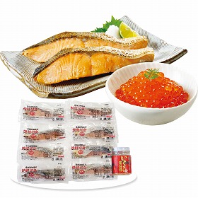 3%OFF【お中元2025】北海道網走水産 北海道産 焼鮭切身・いくらセット AP-984 4741-056 サケ イクラ【送料込み】【お届け不可地域:北海道・沖縄・離島】
