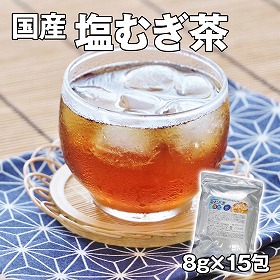 国産 塩むぎ茶 15包 お茶 塩分補給 天草の塩 猛暑対策【ネコポス便】【送料込み】【二重包装不可】【お届け不可地域:離島】【お届け日時指定不可】