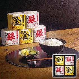 初代田蔵 極金のしゃり・極銀のしゃりギフトセット 4個 KIGI-3000 1247-019 米 白米 お米【送料込み】【お届け不可地域：北海道・沖縄・離島】
