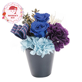 【母の日2026】プリザーブドフラワー フルールスーリル ブルー 24-MD-01-B 1851-969 花【送料込み】【二重包装不可】【お届け不可地域：北海道・沖縄・離島】【お届け日時指定不可】