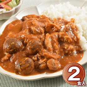 ご当地カレー 知床鶏と十勝マッシュのチキンカレー 2食セット レトルト カレー【送料込み】【二重包装不可】【お届け不可地域：離島】_328252
