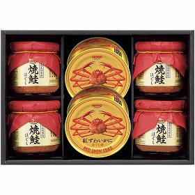 【お中元2025】宝幸 紅ずわいがに＆焼鮭ほぐしギフト SNB-50C 魚介 カニ【送料込み】【二重包装不可】【お届け不可地域：離島】_1093
