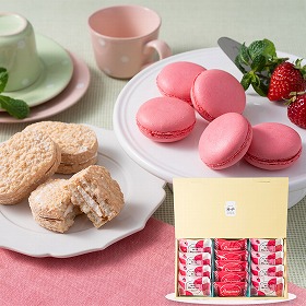 【お歳暮2025】兵庫 神戸MILK いちごミルクマカロン＆杏仁プリンダックワーズ スイーツ 洋菓子【送料込み】【二重包装不可】【お届け不可地域：離島】