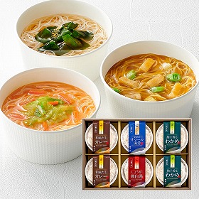 【お歳暮2025】奈良 池利 カップで手軽にお湯かけスープ素麺 計6 にゅうめん【送料込み】【二重包装不可】【お届け不可地域：離島】