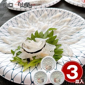 山口 山賀 トラフグ刺身3皿セット ふぐ【送料込み】【二重包装不可】【お届け不可地域：離島】