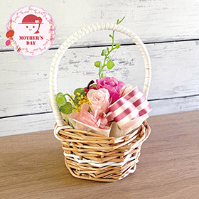 【母の日2026】ギフトアレンジメント ジャルダン ピンク HB34720 1853-723 花【送料込み】【二重包装不可】【お届け不可地域：北海道・沖縄・離島】【お届け日時指定不可】