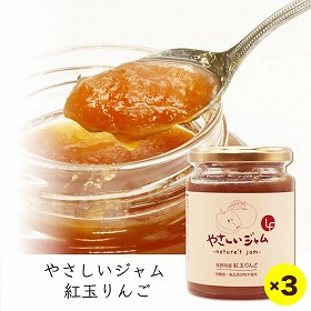 やさしいジャム りんご 3個セット 砂糖不使用 添加物不使用【送料込み】【二重包装不可】【お届け不可地域：北海道・沖縄・離島】