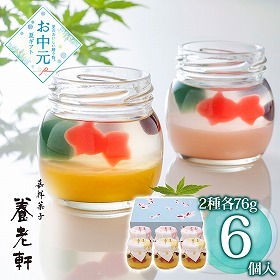 【お中元2026】京都 養老軒 ゆらり金魚の涼風ゼリー 計6 YJ-YR スイーツ 涼菓【送料込み】【二重包装不可】
