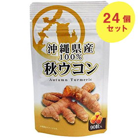 沖縄県産100％サプリメント 秋ウコン 90粒入×24個【送料込み】【レターパック便のため日時指定不可】