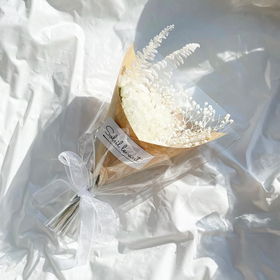 ドライフラワー ミニブーケ 花束 ブーケ ギフト プレゼント ホワイト【送料込み】【お届け不可地域:沖縄・離島】【ひょうご・神戸オンライン物産展】