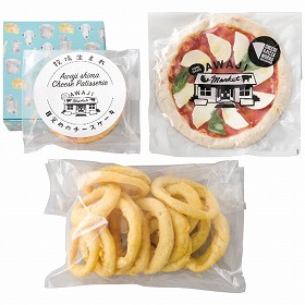 淡路島パーティーセット 4277-025 ピザ オニオンリング チーズケーキ【送料込み】【二重包装不可】【お届け不可地域：北海道・沖縄・離島】