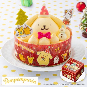 【クリスマス2025】ポムポムプリン 聖夜のカスタードクリームケーキ プリン風味 スイーツ クリスマスケーキ【送料込み】【二重包装不可】【お届け不可地域：離島】【お届け日指定不可】