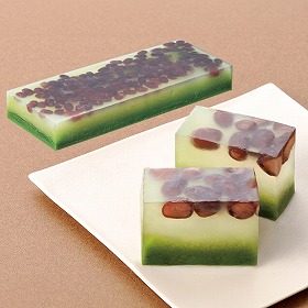 フレック 水菓子小豆入抹茶羹 フリーカット 380g 和菓子 スイーツ【送料込み】【二重包装不可】