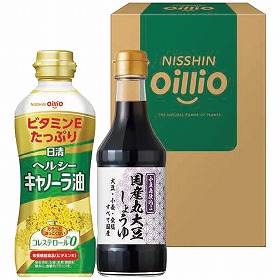日清オイリオ 日清ヘルシーオイル＆国産丸大豆醤油ギフト 2本 TOS-10A 1235-064 調味料 油 詰合せ【送料込み】【お届け不可地域：北海道・沖縄・離島】