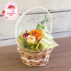 【母の日2026】ギフトアレンジメント ジャルダン オレンジ HB34735 1853-735 花【送料込み】【二重包装不可】【お届け不可地域：北海道・沖縄・離島】【お届け日時指定不可】