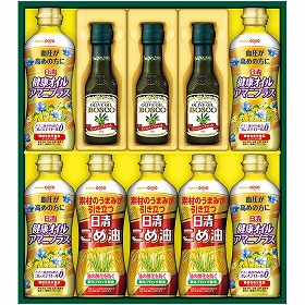 【お歳暮2025】日清 ボスコオリーブオイル＆ヘルシーオイルギフト 計10 【送料込み】【お届け不可地域：離島】_1009