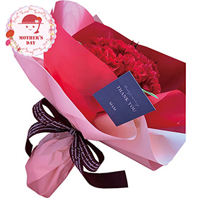 【母の日2026】生花カーネーションブーケ レッド 26-MD-FF01R 1852-327 フラワー 花【送料込み】【二重包装不可】【お届け不可地域：北海道・沖縄・離島】【お届け日時指定不可】