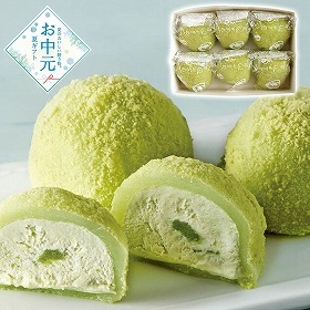 【お中元2026】亀じるし ふわふわクリーミーメロン大福 6個 和菓子 スイーツ【送料込み】【二重包装不可】【お届け不可地域：離島】_567
