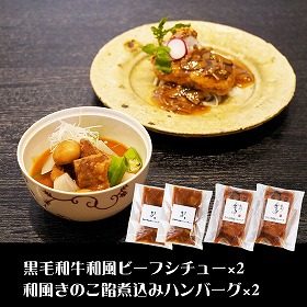 兵庫 みのり 黒毛和牛和風ビーフシチュー&煮込みハンバーグ 詰め合わせ【送料込み】【二重包装不可】【お届け不可地域：離島】