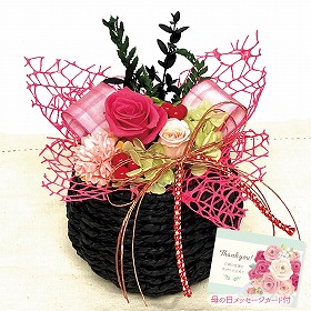 【母の日2025】プリザーブドフラワー 花籠 フラワーギフト 花【送料込み】【二重包装不可】【お届け不可地域:離島】【お届け日時指定不可】_81023
