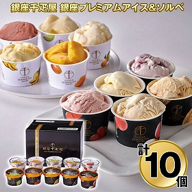 銀座千疋屋 銀座プレミアムアイス＆ソルベ 計10個 PGS-139N 4828-175 スイーツ アイスクリーム【送料込み】【二重包装不可】【お届け不可地域：北海道・沖縄・離島】