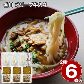 香川 オリーブ牛入り とろけるすじ煮込み＆カレーうどん6人前 カレー 麺【送料込み】【二重包装不可】【お届け不可地域：離島】
