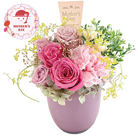 【母の日2026】プリザーブドフラワー フルールソワレ ピンク 26-MD-06-PI 1852-012 花【送料込み】【二重包装不可】【お届け不可地域：北海道・沖縄・離島】【お届け日時指定不可】