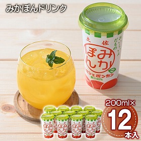 みかぽんドリンク 12本 ジュース フルーツジュース【送料込み】【二重包装不可】【お届け不可地域：離島】