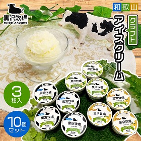 黒沢牧場 和歌山 クラフトアイスクリーム10個セット【送料込み】【プレミア和歌山物産展】