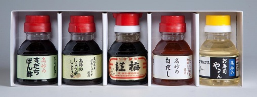 出雲 「調味料セット」 100ml×5本セット(紅梅・すだちぽん酢・しょうがしょうゆ・白だし・お寿司やさん)【箱入り】【送料込み】