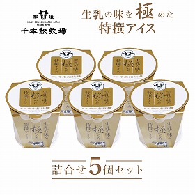 千本松牧場 生乳の味を極めた特撰アイス詰合せ5個セット スイーツ アイスクリーム 那須【送料込み】【二重包装不可】【お届け不可地域：北海道・沖縄・四国・九州・離島】