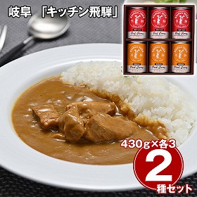 岐阜 キッチン飛騨 飛騨牛使用ビーフカレー＆飛騨豚使用ポークカレー詰合せ カレーライス【送料込み】【二重包装不可】【お届け不可地域：離島】