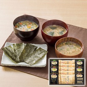 フリーズドライみそ汁＆有明味のりセット NF-BO 1219-072 簡単 みそ汁 詰合せ【送料込み】【お届け不可地域：北海道・沖縄・離島】