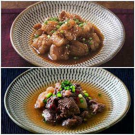 豊後・米仕上牛 牛ホルモン炒め・牛すじ煮込み【送料込み】【お届け不可地域：北海道・沖縄・離島】