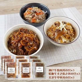 デリシャエール ブランド和牛3種丼の具セット 惣菜 詰め合わせ【送料込み】【二重包装不可】【お届け不可地域：離島】